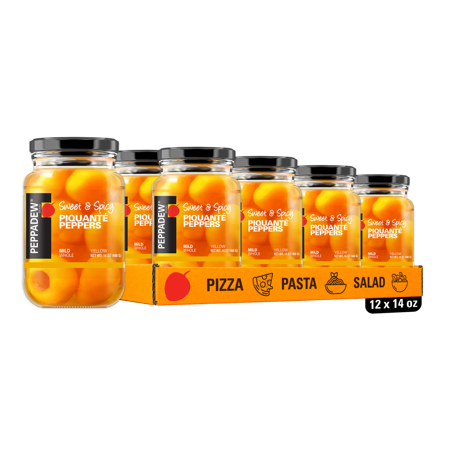 PEPPADEW® Sweet & Spicy Piquanté Peppers Mild Whole Yellow 14 oz