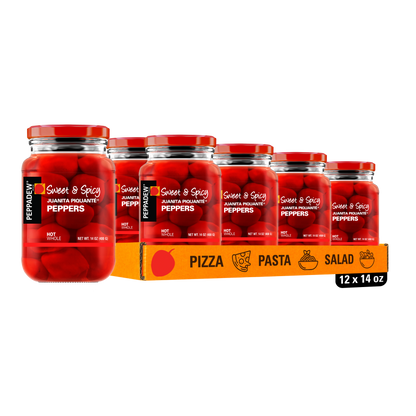 PEPPADEW® Sweet & Spicy Juanita Piquanté Peppers Hot Whole 14 oz
