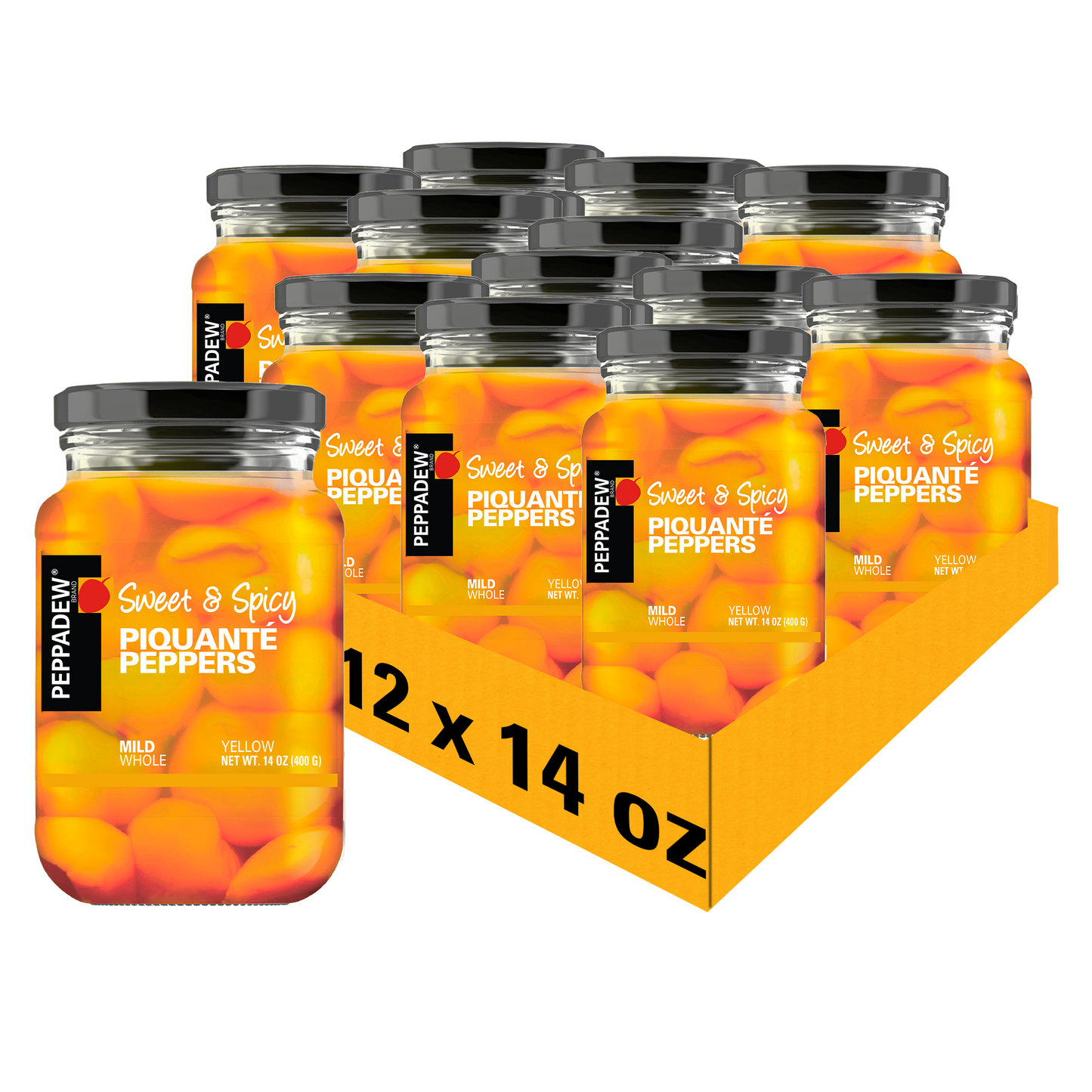 PEPPADEW® Sweet & Spicy Piquanté Peppers Mild Whole Yellow 14 oz