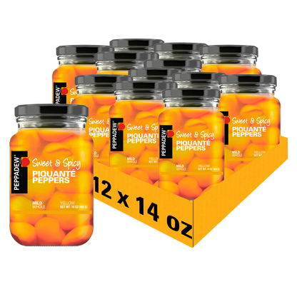 PEPPADEW® Sweet & Spicy Piquanté Peppers Mild Whole Yellow 14 oz